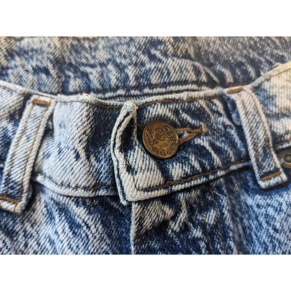 Vintage 1980 Lee Acid Wash Denim Jeans 33 x 30 Union Made Cotton USA 11454 B410